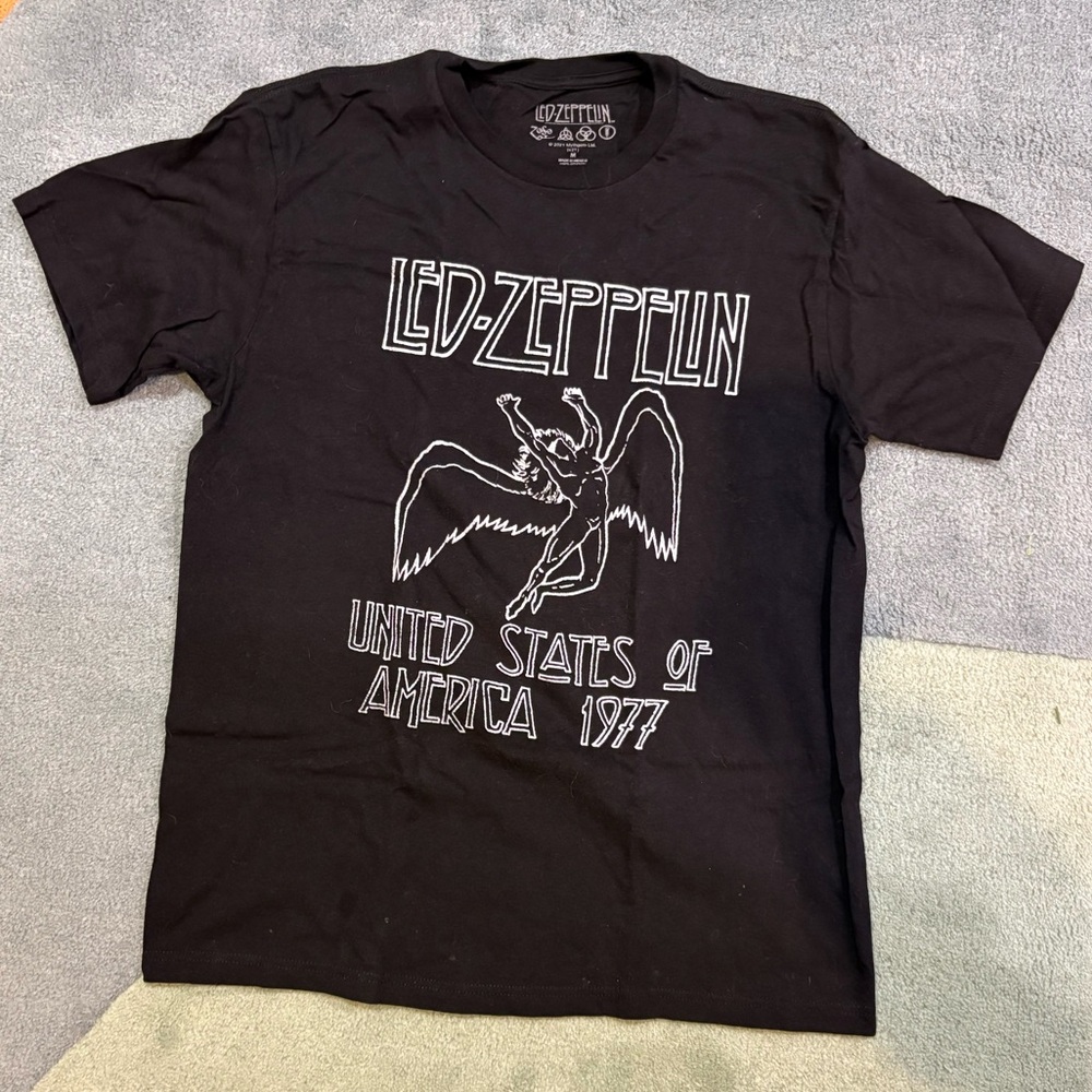 Black Led Zeppelin Graphic T-Shirt 100% Cotton